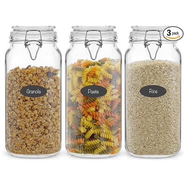 Set Of 3 JoyJolt 78oz Airtight Glass Jars With Lids