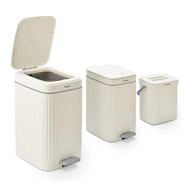 3-Pack Pukomc Bathroom Trash Can With Lid