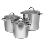 Sedona 3-Piece Stainless Steel Stockpot Set (6-Qt, 8-Qt, 12-Qt)