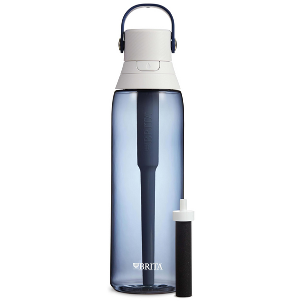 Brita Hard-Sided Plastic Premium Filtering Water Bottle, Filter Lasts 2 Months Or 40 Gallons, Includes 1 Filter (26 Oz.)