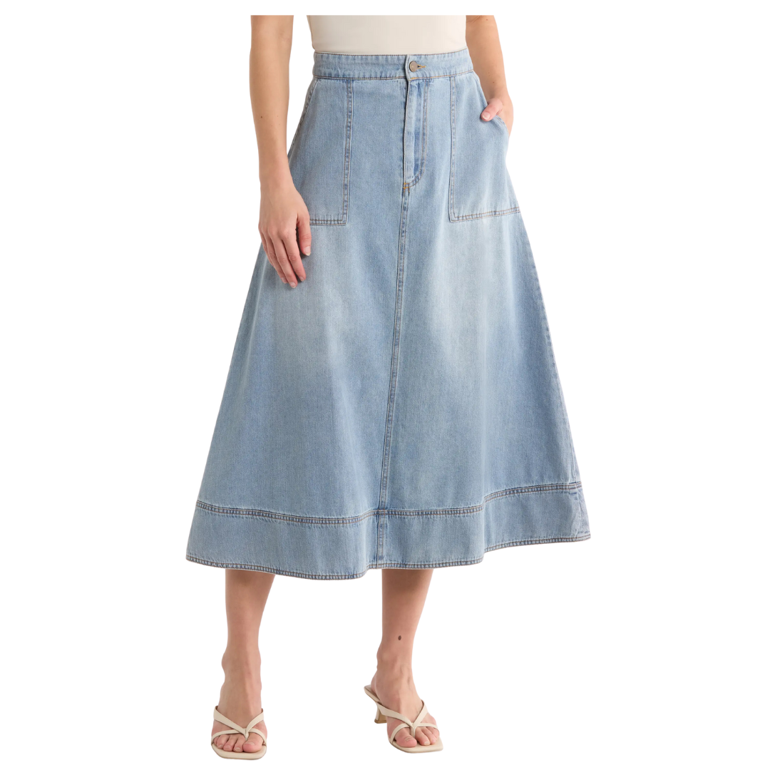 Melrose And Market Chambray Midi Skirt