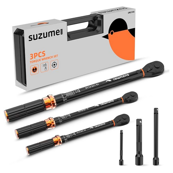 3-Piece SUZUME 72 Teeth Dual-Direction Torque Wrench Set