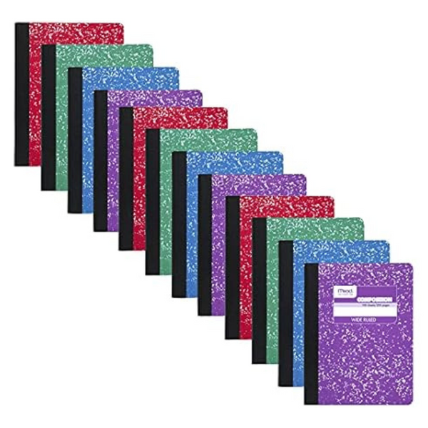 12-Pack Mead Composition Notebooks (9-3/4" x 7-1/2")