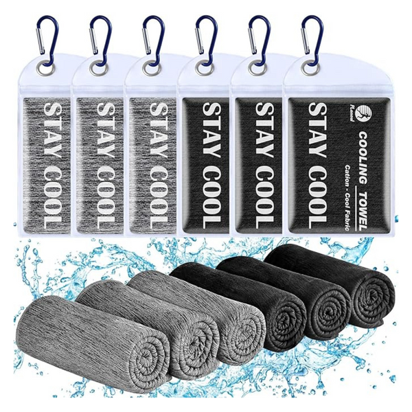 6-Pack Pleneal Ice Gym Microfiber Cooling Towels (40" x 12")