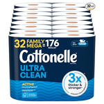 32-Count Cottonelle Ultra Clean Family Mega Rolls Toilet Paper