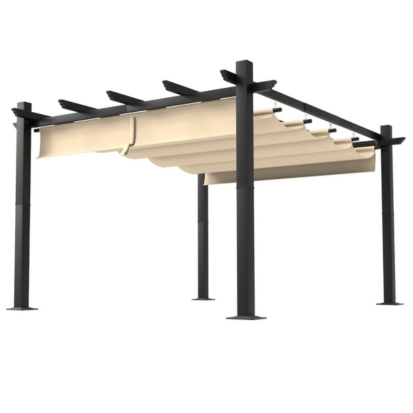 Aoxun 10x12-Foot Retractable Pergola With Sun-Proof Canopy