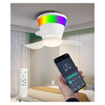 21" Low Profile Ceiling Fans With Tri-Color Lights Remote/APP Control
