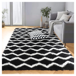 4' x 6' Washable Fluffy Fuzzy Shag Striped Rugs