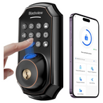 Smart Bluetooth Keyless Fingerprint Keypad Door Lock W/ Lever Handle Set