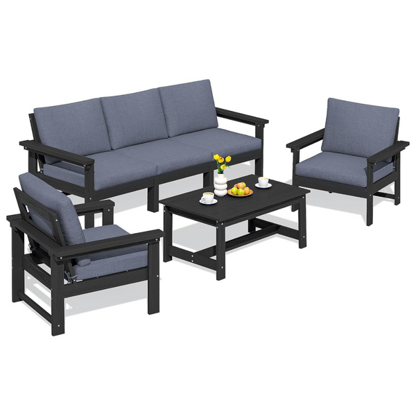 6-Piece Serwall Hdpe All Weather Patio Conversation Set