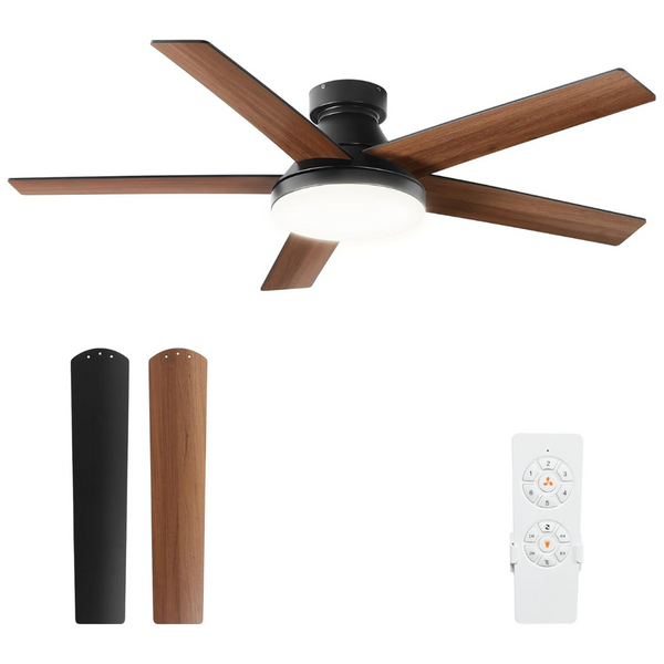 52" Low Profile Ceiling Fan With Light & Remote