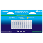 10-Pack Eneloop Panasonic AAA Ni-MH Pre-Charged Rechargeable Batteries