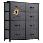 Yitahome Tall Dresser With 8 Drawers (Black Wood Grain)