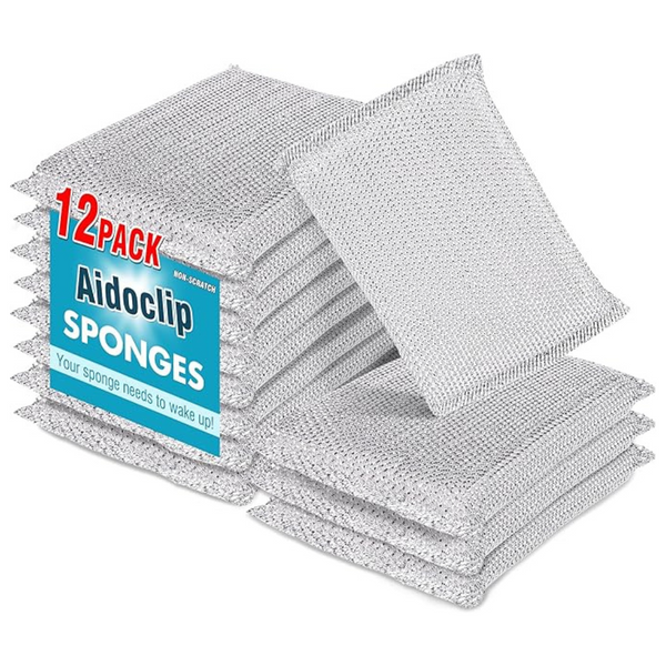12-Pack Steel Kitchen Scrubbing Sponges