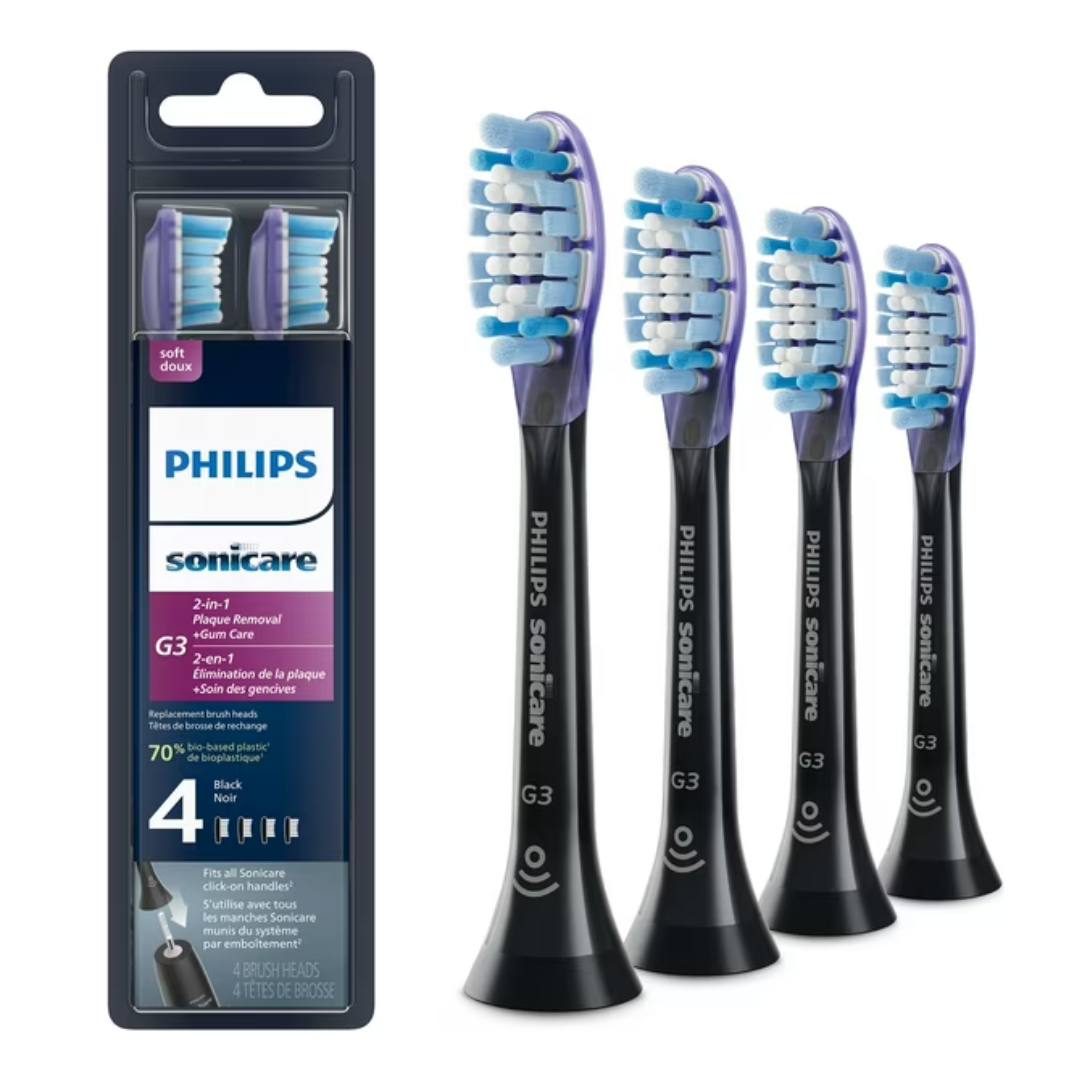 4-Count Philips Sonicare Genuine G3 Replacement Toothbrush Heads (Black)
