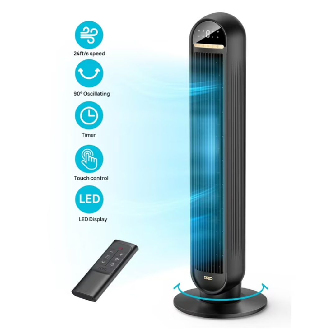 Dreo 36" Tower Standing Fans With Remote With LED Display