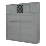 Queen Size Murphy Bed Wall Bed with Top Cabinets And Wine Rack