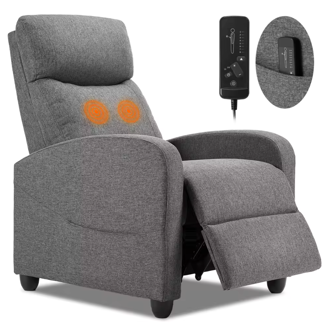 Modern Fabric Recliner Massage Chair With Lumbar Support
