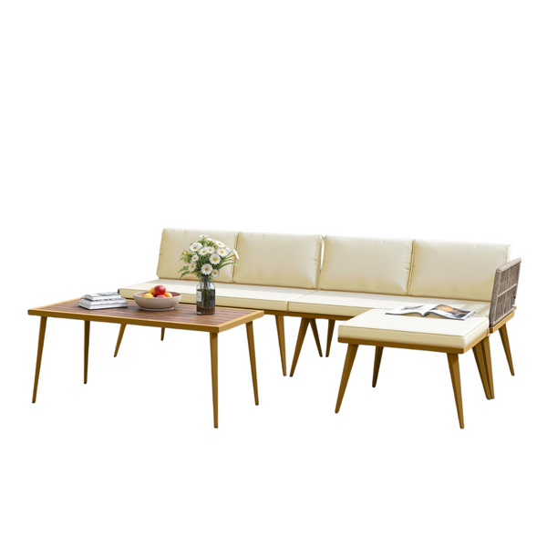 4-Piece Yitahome Patio Furniture Set With Cushions & Side Table