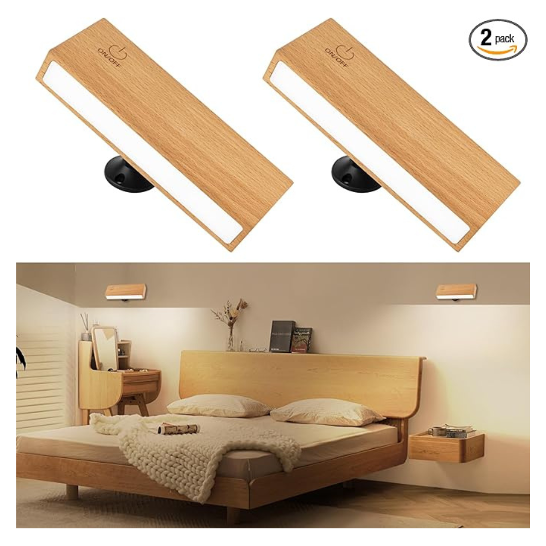 2-Pack Wall Sconces Set Wireless Wall Lights