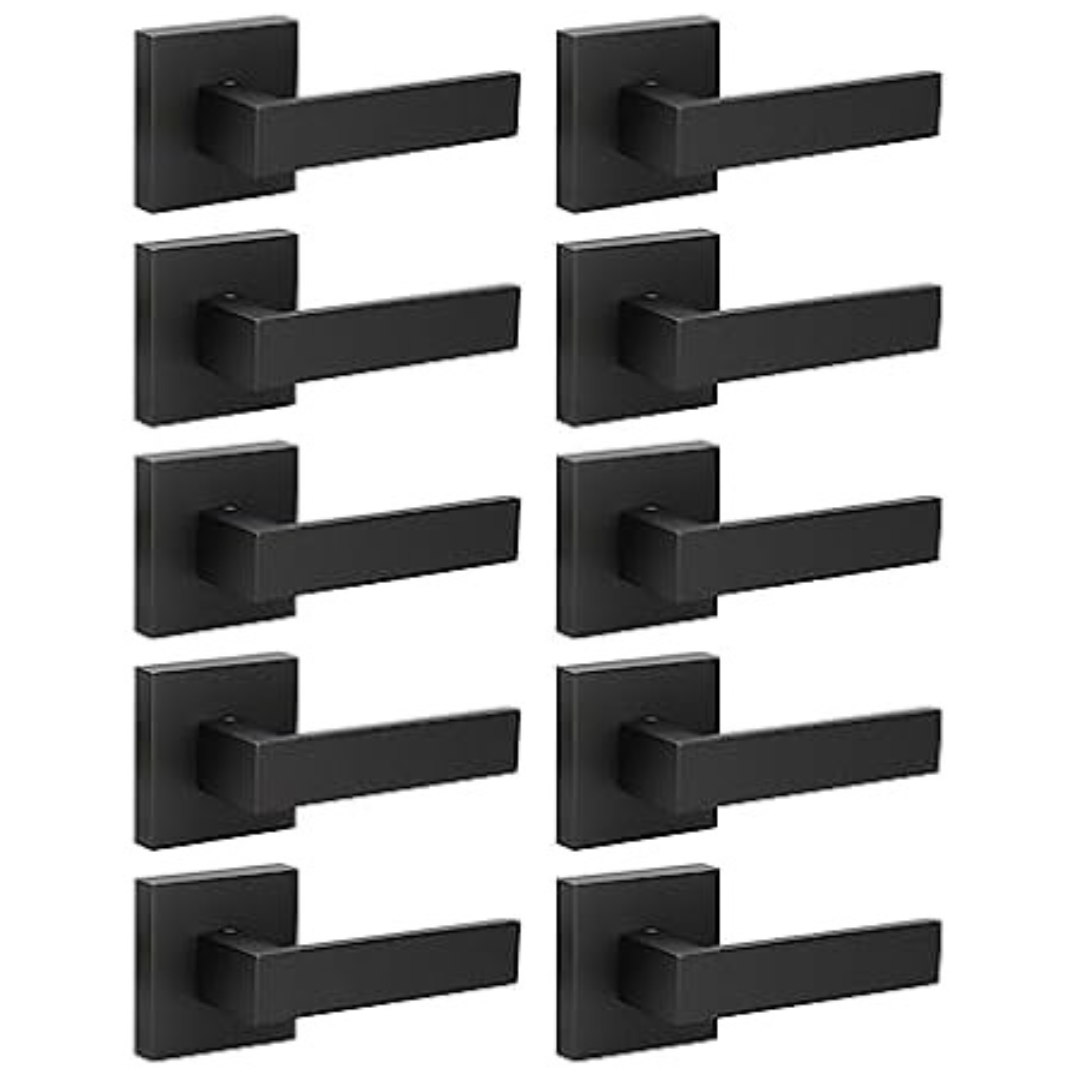10-Pack KNOBWELL Matte Black Dummy Door Handles