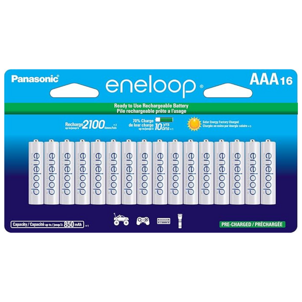 16-Pack Panasonic Eneloop AAA 2100 Cycle Rechargeable Batteries