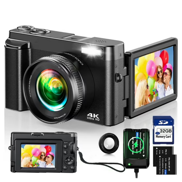 Vlogging Camera 4K Digital Camera With 32GB SD Card