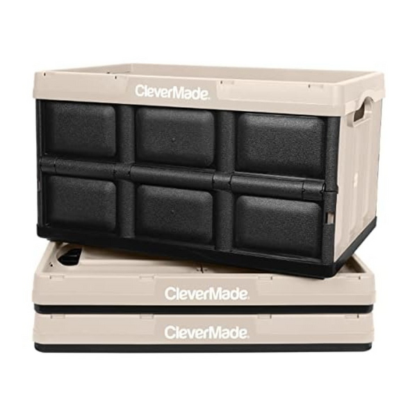 3-Pack CleverMade 46L Collapsible Stackable Heavy Duty Storage Bins