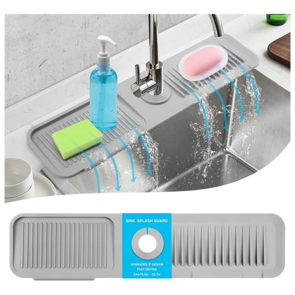 24.0" x 5.5" Longer Silicone Kitchen Sink Faucet Mat