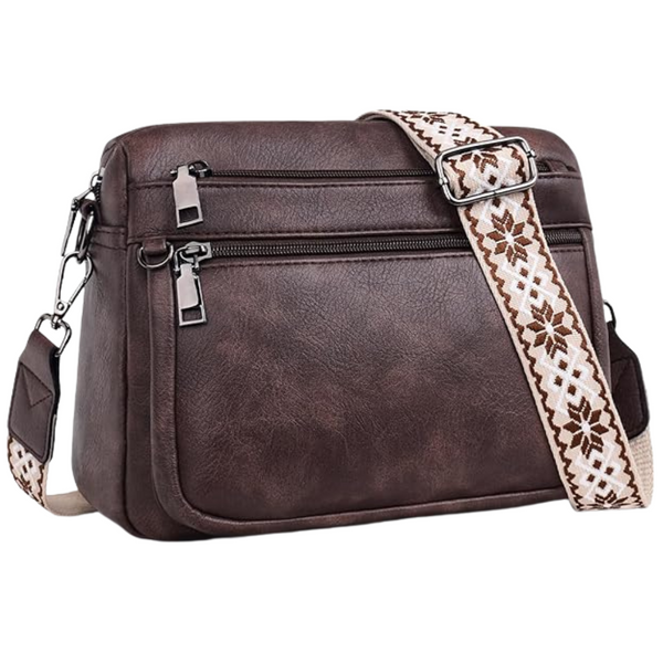 Women's Vegan Leather Crossbody Bags With Card Slots
