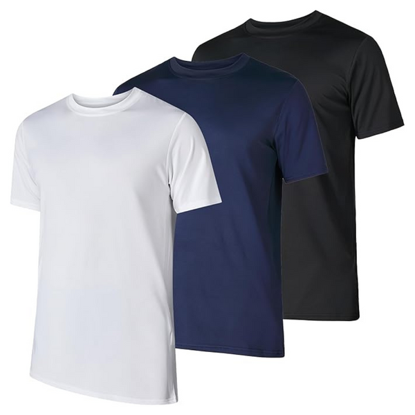 3-Pack Mens Workout Short Sleeve Athletic T-Shirt