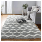 4' x 6' Fluffy Fuzzy Washable Shaggy Striped Area Rugs