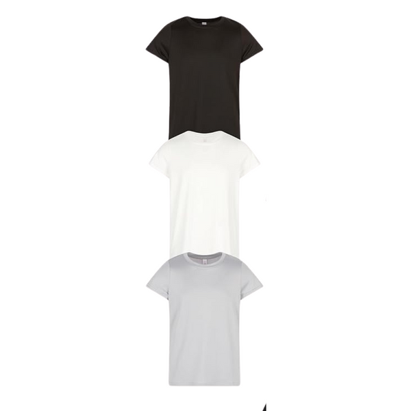 3-Pack Girl's Athletic Crewneck Short Sleeve Top