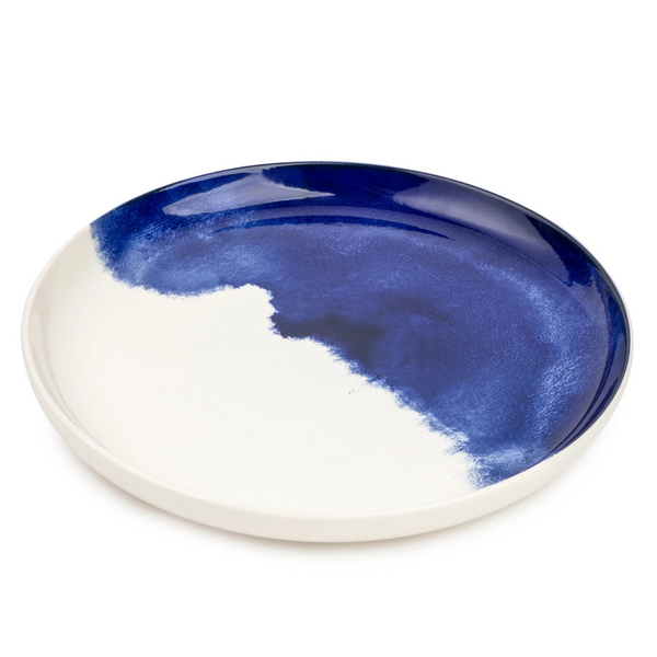 12-Piece Thyme & Table Dinnerware Blue Drip Stoneware Set