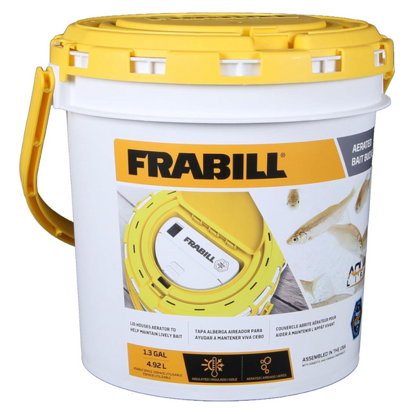 1.3 Gallons Frabill 4825 Insulated Bait Bucket With Built In Aerator