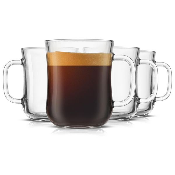 4-Pack 15.5oz JoyJolt Glass Coffee Cups