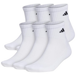 6-Pack adidas Mens Athletic Cushioned Quarter Ankle Fit Socks
