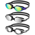 3-Pack Unisex Anti Fog UV400 Protection Swim Goggles