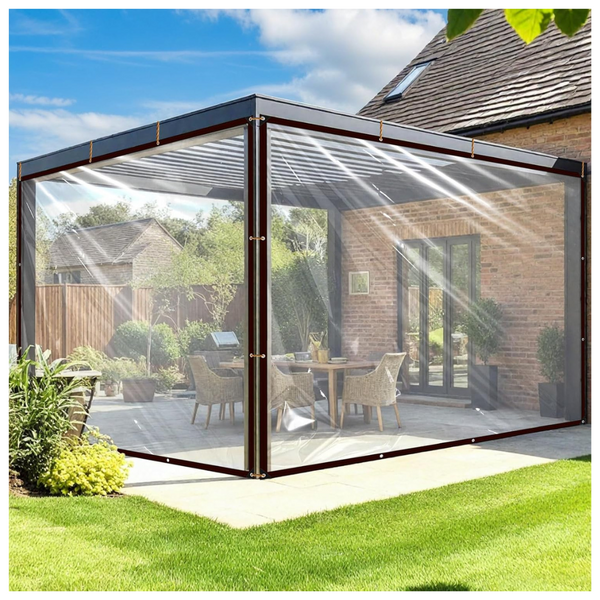 5x7ft Plastic Tarp Heavy Duty Waterproof Clear Vinyl Patio Enclosure