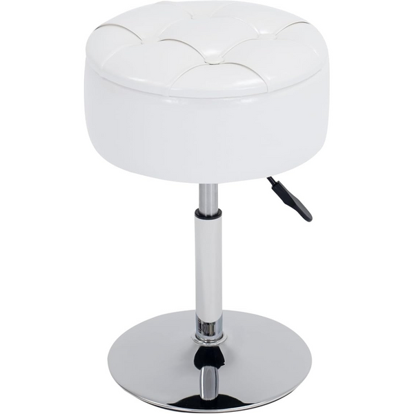 360 Deg Adjustable Swivel Round PU Leather Vanity Stool