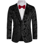 Grace Karin Men's Floral Slim Fit Velvet Tuxedo