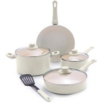 8-Piece GreenLife Nonstick Cookware Set w/Lids, Handles
