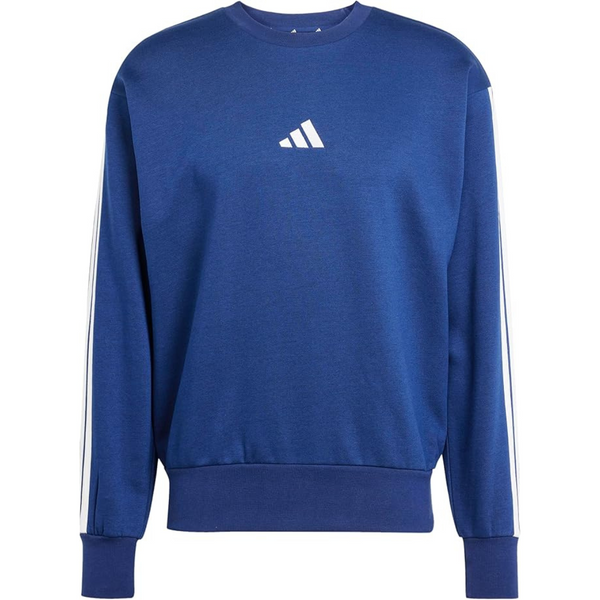 adidas Men's Essentials Fleece 3-Stripes Sweatshirt (Dark Blue)