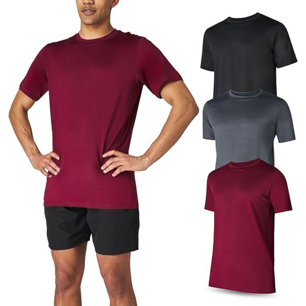 3-Pack Ultra Performance Mens Workout Athletic Gym T-Shirt