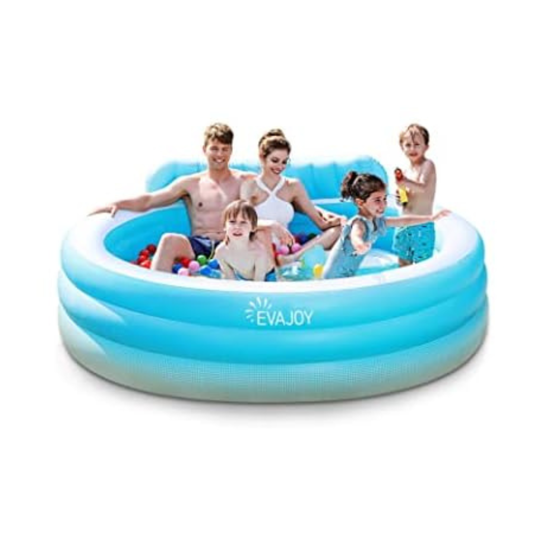 Evajoy Full-Sized Inflatable Swimming Family Pool With Seats