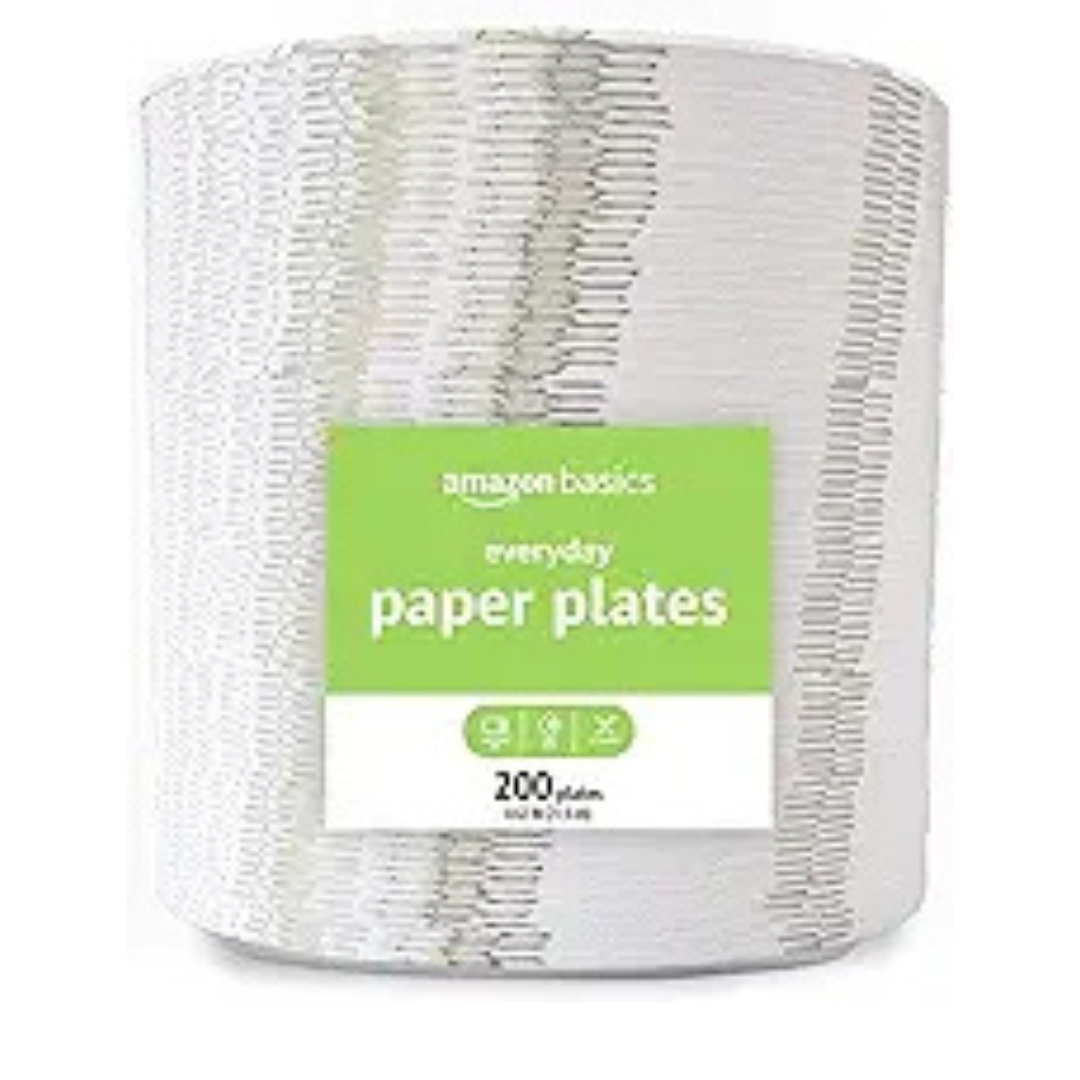 200-Count Amazon Basics 8 5/8" Disposable Everyday Paper Plates