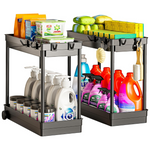 2-Pack Cicilyna 2-Tier Under Sink Organizers And Storage With Hook