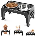 3-Height Adjustable Elevated Small Dog Bowl Stand