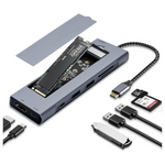8 In 1 USB-C Hub Adapter With M.2 NVMe/SATA SSD Enclosure