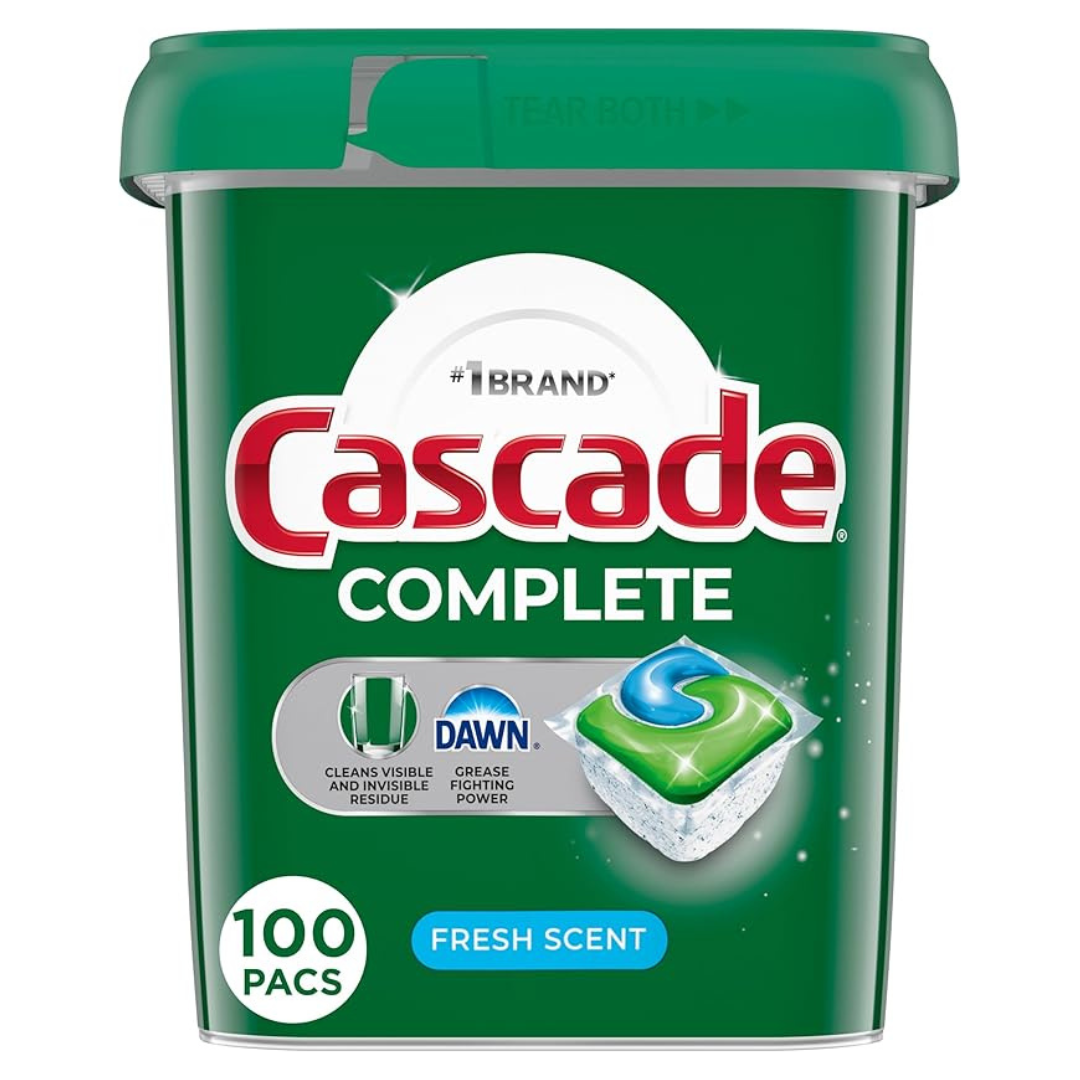 Cascade Complete Dishwasher Dishwasher Detergent Pods, Fresh (100 Count)